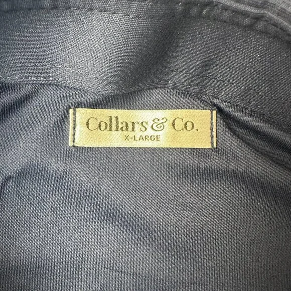 NWOT Collars & Co Men's Long Sleeve Semi-Spread Dress Collar Polo, Size XL, Navy - Picture 7 of 10